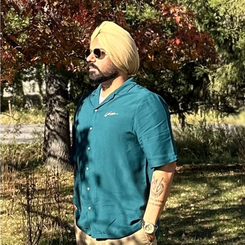 Adore Me Blue Casual Button Down Shirt Relaxed Fit